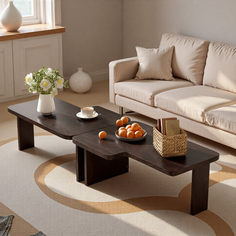 Ensemble de table basse moderne et minimaliste, table basse rectangulaire avec motif d'épissure, table de combinaison multifonctionnelle