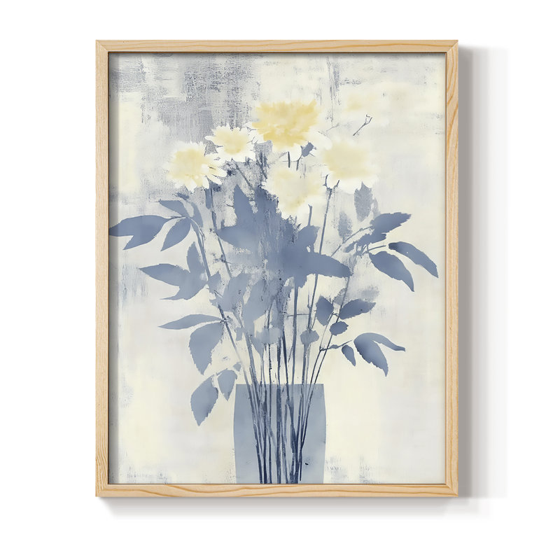 Reproduction encadrée FLORAL Series DCLxxxiv - bois massif, H 11 po x l 9 po
