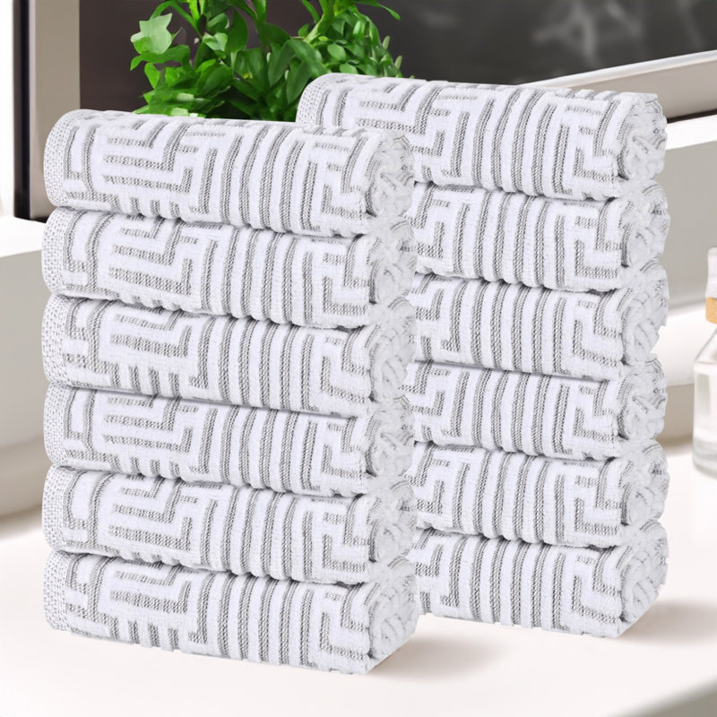 Ensemble de trousse de chambre d'invité 100% coton 12 pièces Darnette, Platine