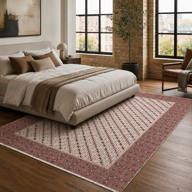 Oriental Cotton and Chenille Flatweave Area Rug, 100 x 200 cm