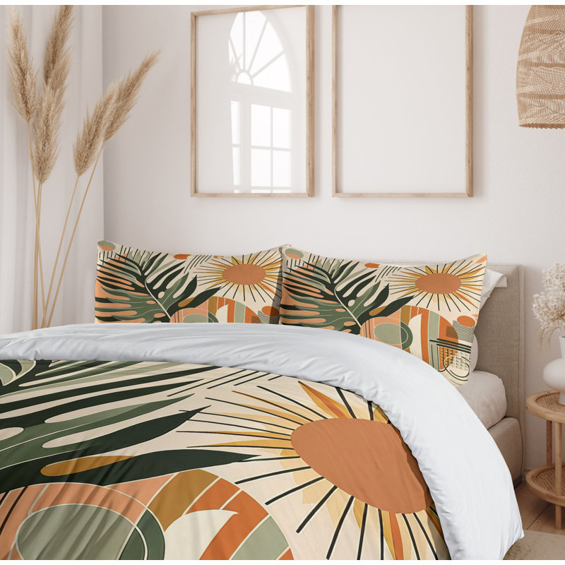 Monstera Duvet Cover, King Duvet Cover + 2 Standard Shams