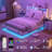 Komor Upholstered Storage Bed with Charging Station and LED Lights-1090827078-1090827079