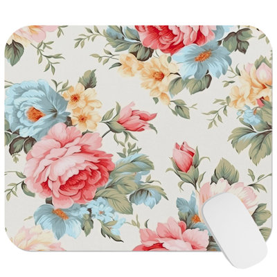 Floral Flower Petal Dreams IV Gaming Cute Office Laptop Desk Pad Gift Mat Square Rectangle Non-Slip Mousepad