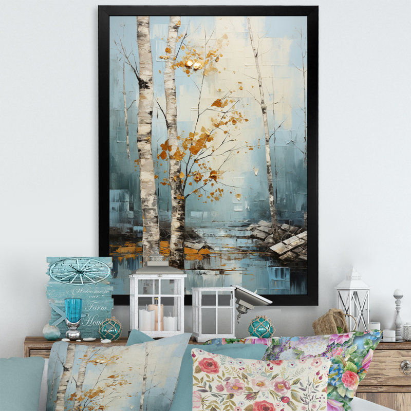 Birch Woods Winter Whispers VII, Cadre photo noir, H 20 po x l 12 po x P 1 po