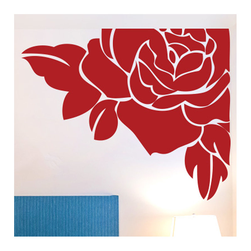 Plants & Flowers Non-Wall Damaging Wall Decal, Large, Dark Red