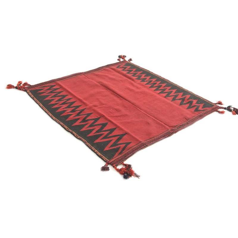 Tapis carré carré rouge