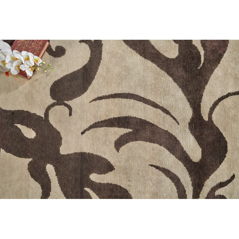 Metro-Velvet Hand Woven Wool Floral Area Rug, Rectangle 8'6" x 11'6"