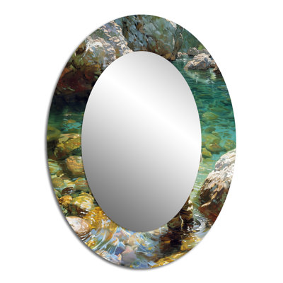 Miroir mural gris traditionnel River Trout