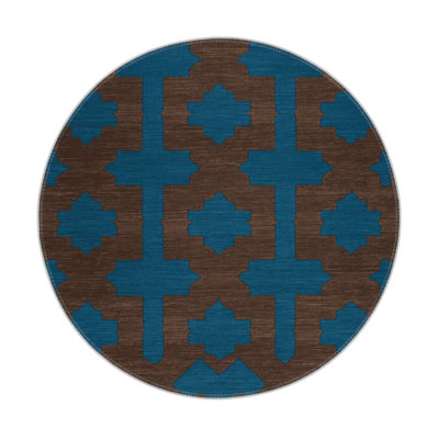 Trellis Blue Indoor and Outdoor Area Rug