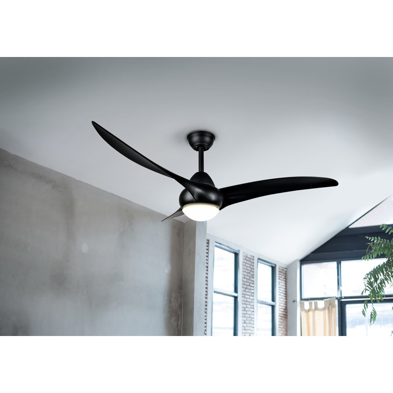 Madiun 1155cm Ceiling Fan with LED Lights, Black