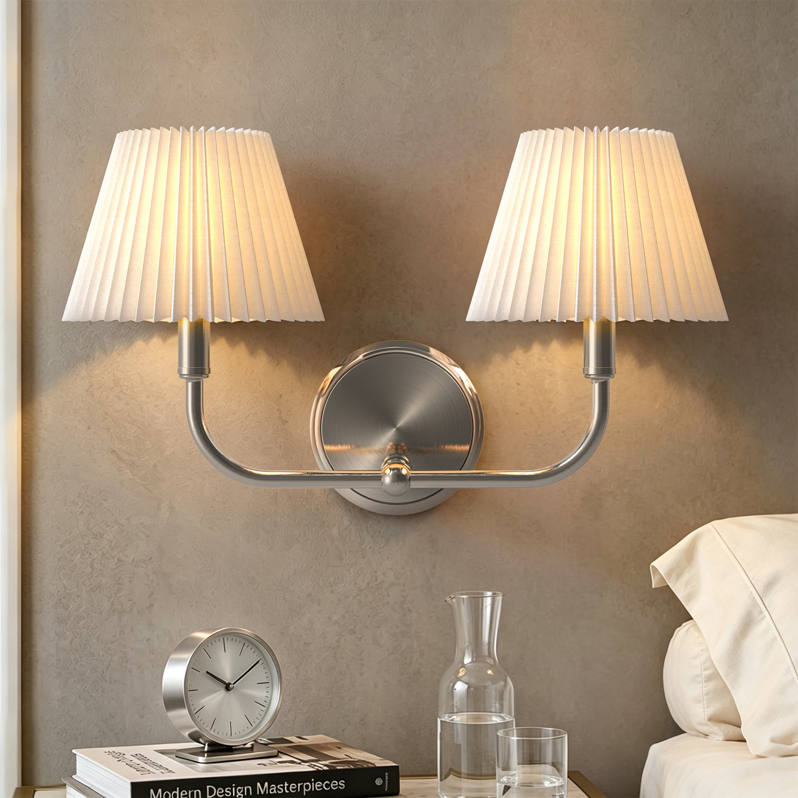 Tiburon Single Light Dimmable Sconce, 10.63" H X 18" W X 8.25" D, Polished Nickel, 2