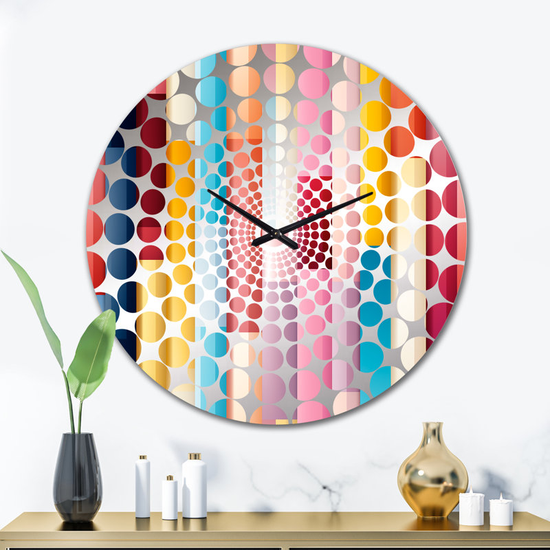 Horloge murale rayée Vibrant Serenity, Très grand