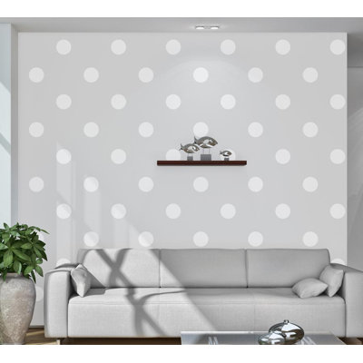 Non-Pasted Fabric Polka Dots Wall Mural