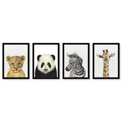 " Animals Baby Animal Set " 4 - Pieces Painting Print