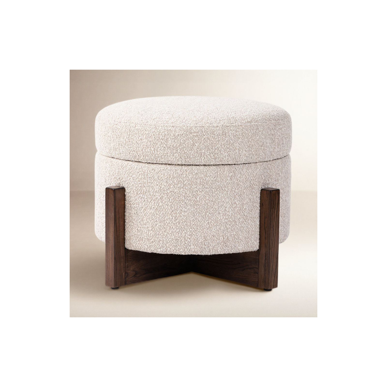 Regan 25" Storage Ottoman, Saddle Fog Boucle
