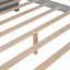 Lit double en bois pleine grandeur, finition grise, 2 tiroirs, tablette arrière pour lunettes de soleil, gris idéal, tablette de rangement,