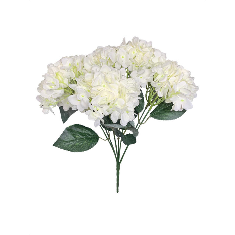 Faux bouquet d'hortensias à 7 têtes, Crème