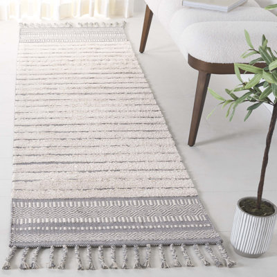 Latay Hand Woven Cotton Pile Striped Rug
