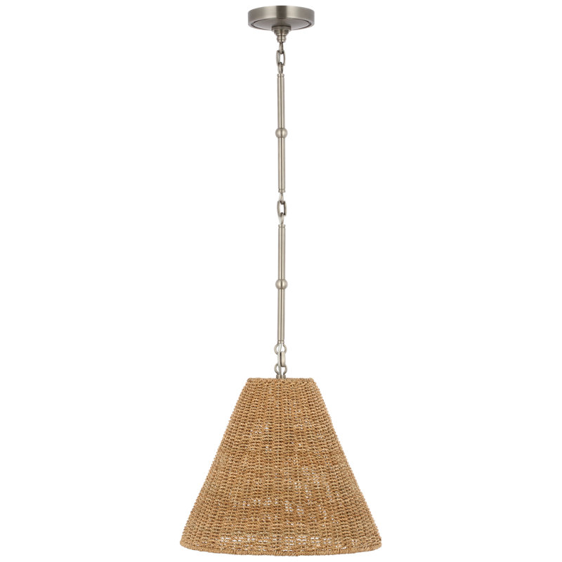 Goodman Pendant by Thomas O'Brien, 12.75" H x 15" W x 15" D, Toast, Bronze/Hand Rubbed Antique Brass