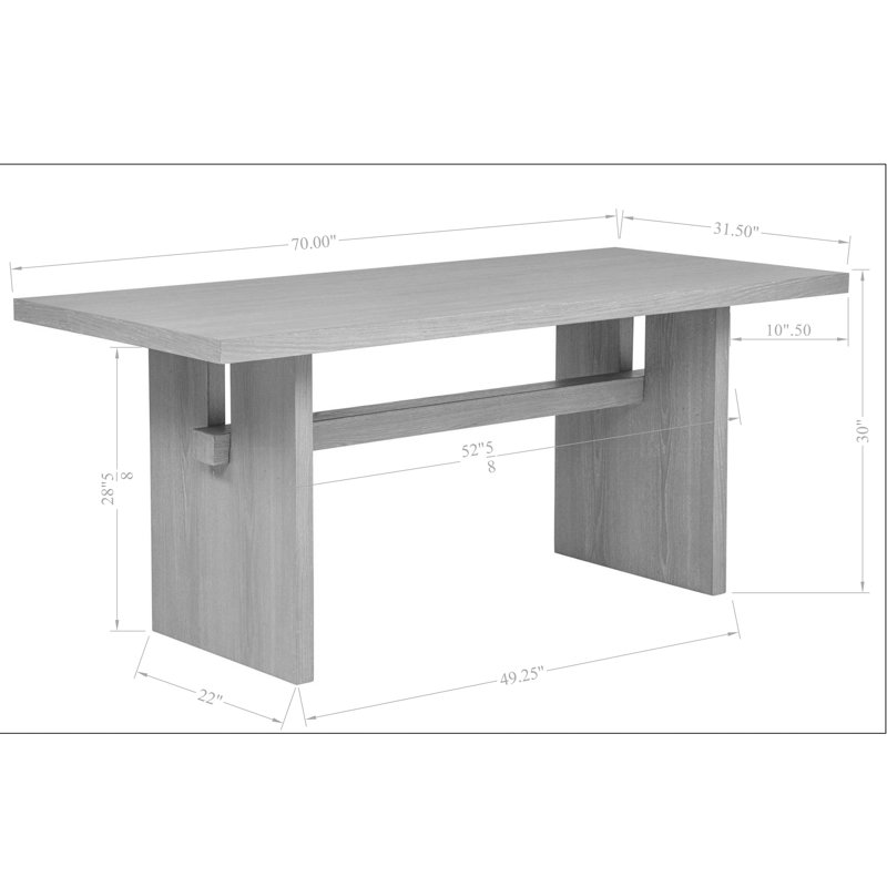 Ensemble de salle à manger rectangulaire 5 pièces 70 "à base de traîneau Lugo Sumter