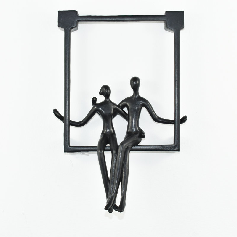 Sculpture de couple Adam et ses amis, Noir