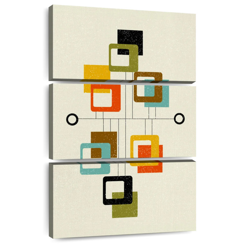 Avery Mid-Century Floating Square Shapes, 38" H x 24" W
