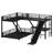 L-Shaped Bunk Bed With Loft Bed, Metal Triple Bunk Bed With Slide And USB Ports-2145719027
