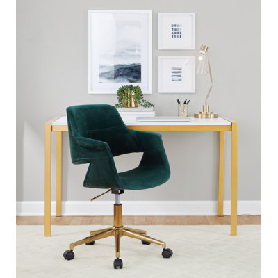 Everly Quinn Rodonna Velvet Office Chair