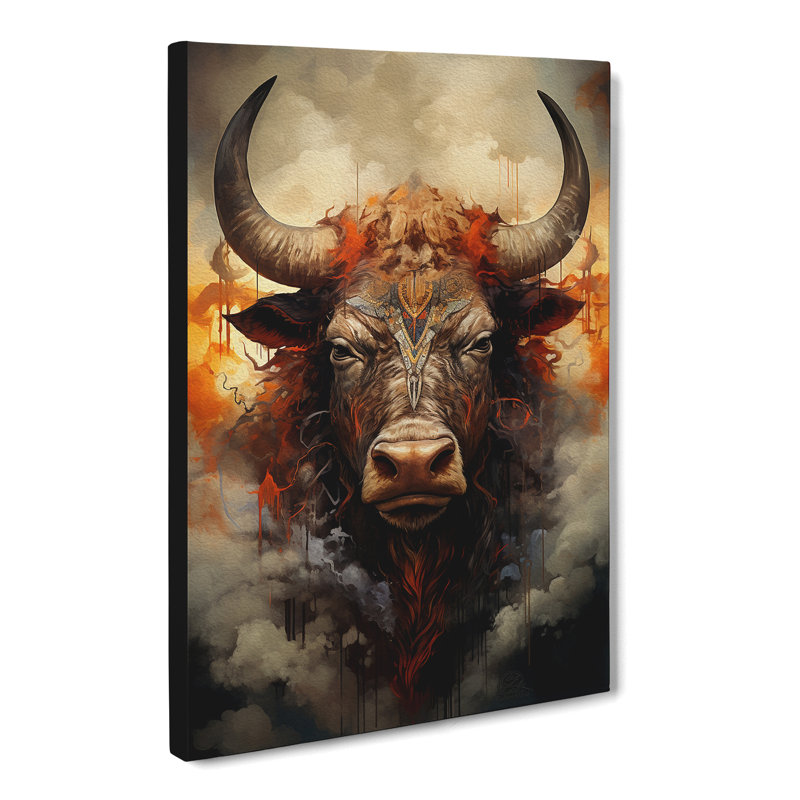Buffalo Symbolism Art - Wrapped Canvas, 60cm H x 40cm W x 3cm D