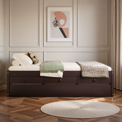Platform Bed With Trundle, 2 Drawers And Power Strip