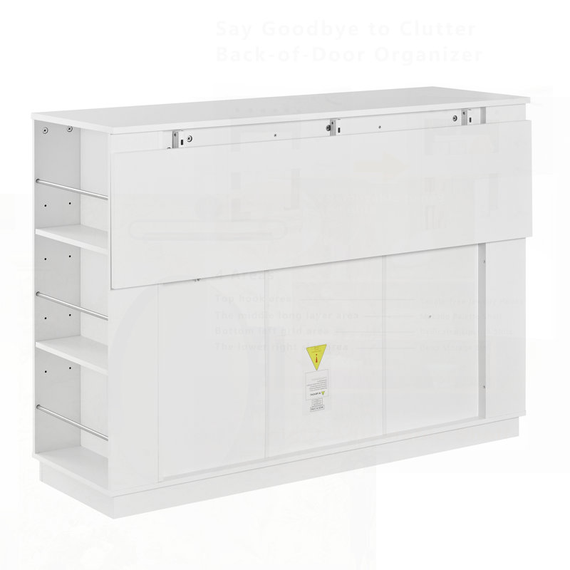 Versatile Kitchen Island With Drop Leaf, Power Outlet, Wine Bar, And Storage For Modern Kitchens, White