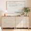 Commode 2-en-1 en bois avec 6 tiroirs Lysiane
