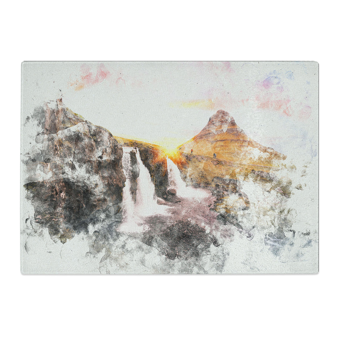 Tempered Glass Kirkjufell Waterfalls & Mountain Chopping Board