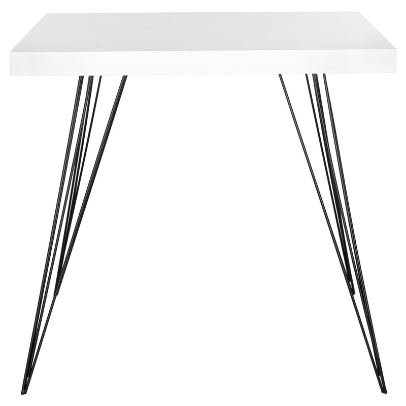 Guin Metal Base Dining Table, White/Black