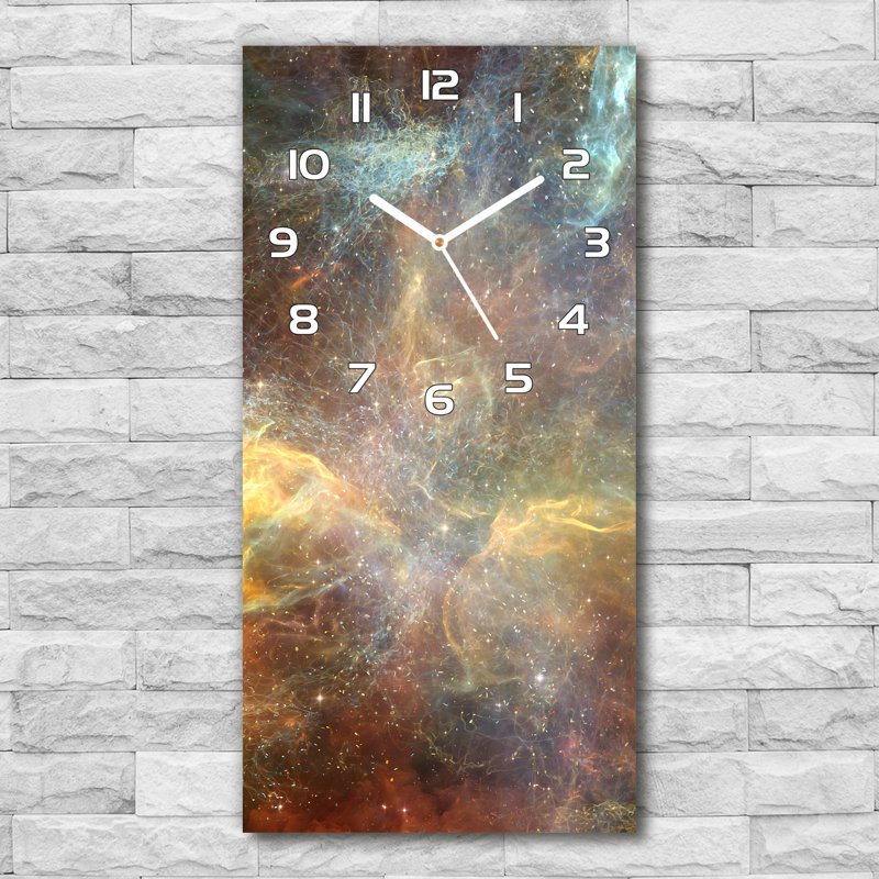 Jamerian Glass Wall Clock, Brown/White