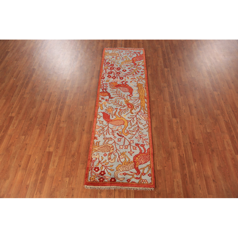Tapis de couloir indien à motif animalier Ziegler