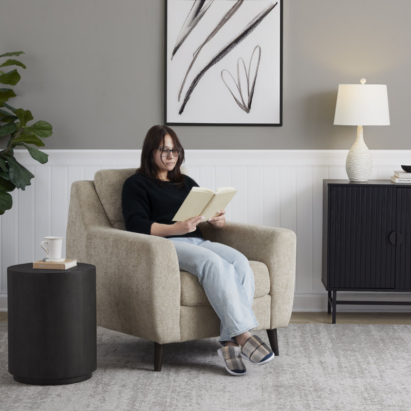 Carly Upholstered Armchair, Beige