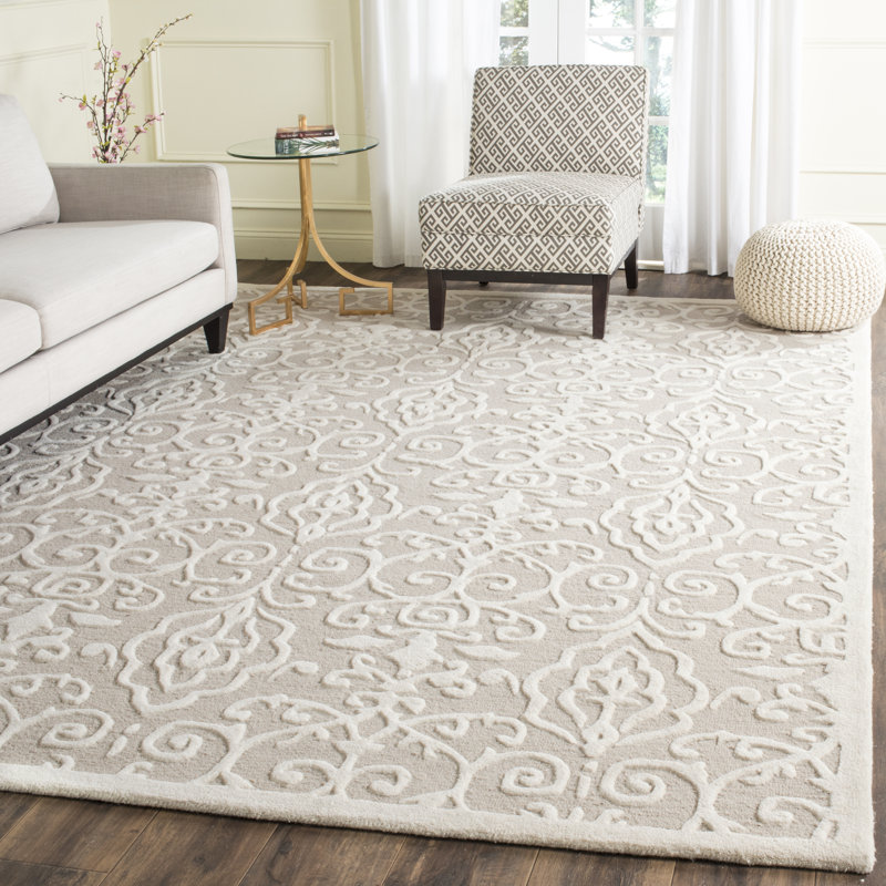 Tapis géométrique en laine touffeté à la main Chesterfield Martha Stewart, Rectangle 8 pi x 10 pi