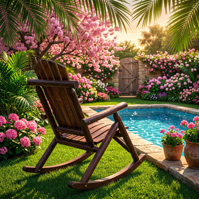 Chaise berçante d'extérieur en bois de sapin massif l 39,3 po x P 26,0 po x H 38,0 po Ellington