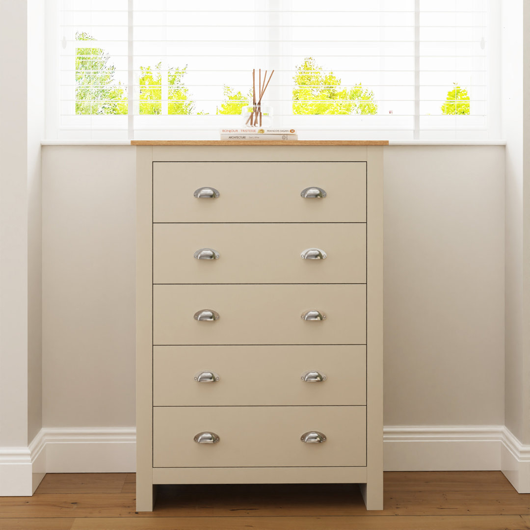 Lancaster 5 Drawer Chest Of Drawers - Wilko Cream Gfw - Image 6