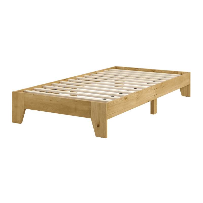 Lit plateforme en bois avec lattes, Lit simple