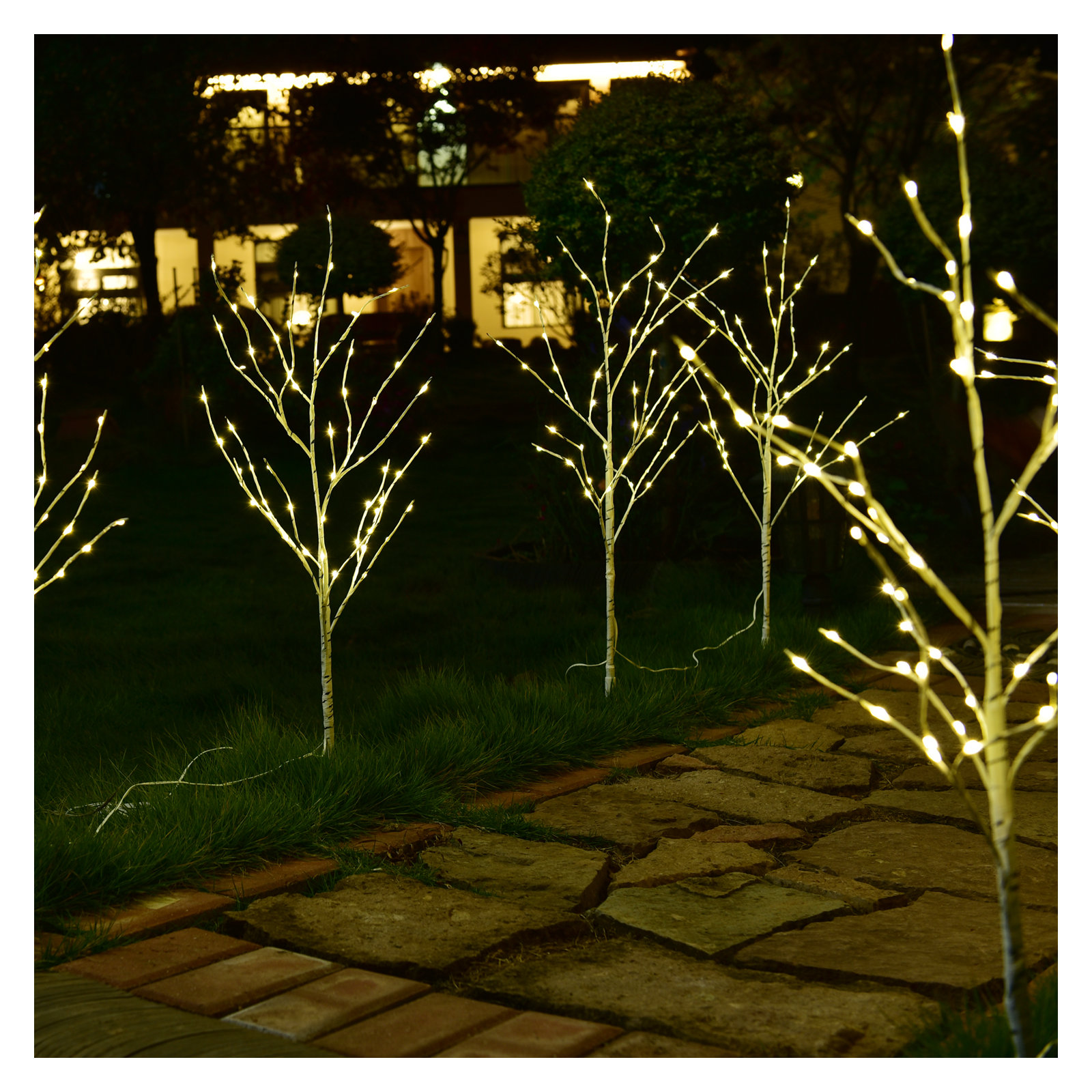 32'' LED Lighted Trees & Branches, White