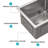 13'' L Undermount Single Bowl Stainless Steel Kitchen Sink