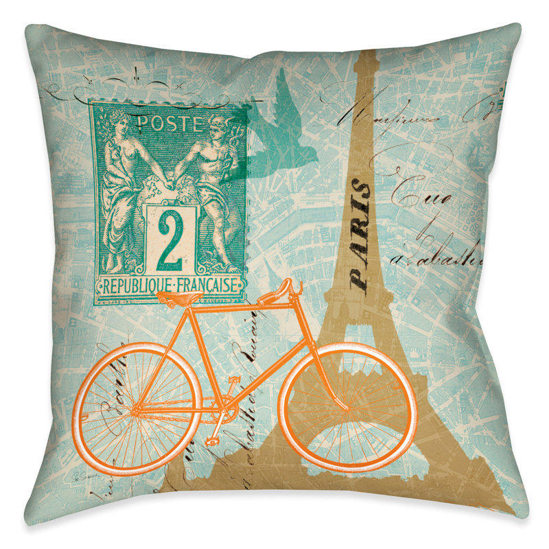 Postcard From Paris Throw Pillow