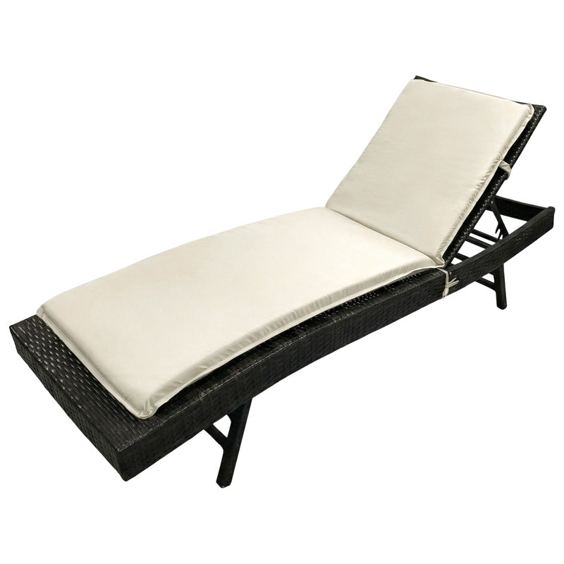 All-Weather Patio Chaise Lounge Cushion With 28D High-Density Foam, Waterproof Fabric, And Washable Cover For Pool And Garden Recliners
