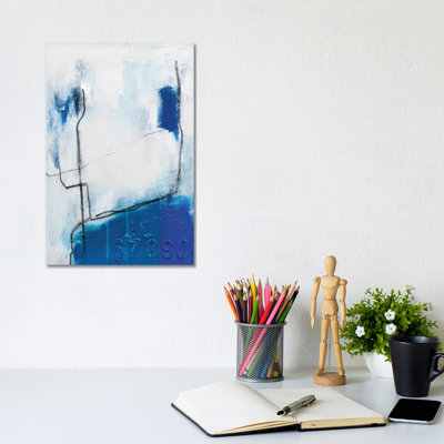 Blue Bird On A Wire by Julie Ahmad - Wrapped Canvas Gallery-Wrapped Canvas Giclée