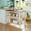 Ensemble d'îlot de cuisine 3 pièces 45 po avec 2 sièges, ensemble de table de salle à manger en bois d'hévéa avec îlot de cuisine