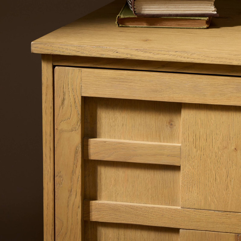 Alessio Left Nightstand-Aged Natural Oak, Natural Oak, Left