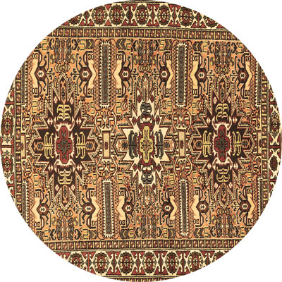 Tapis marocain fabriqué à la machine en vert / jaune