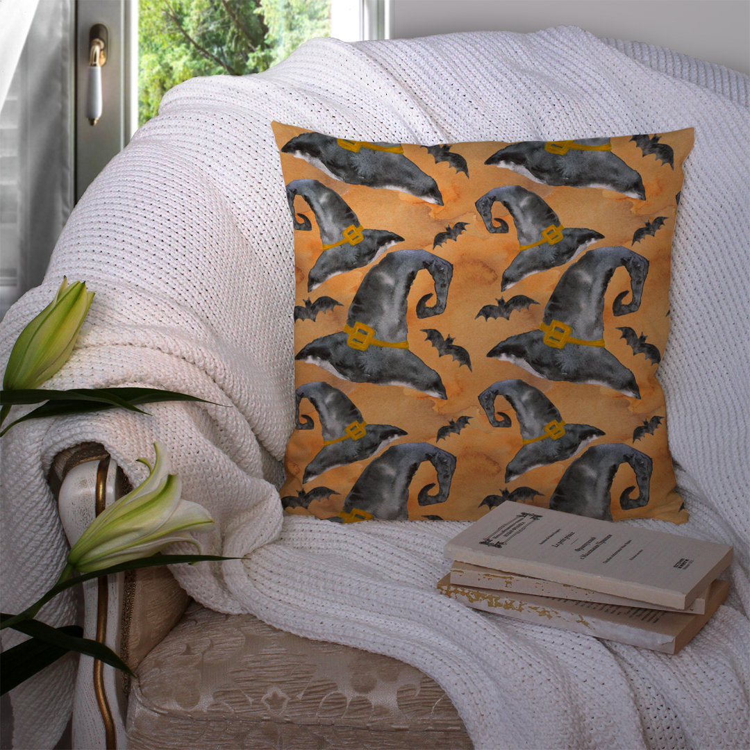 Watecolor Halloween Witches Hat Outdoor Throw Pillow Caroline's Treasures 